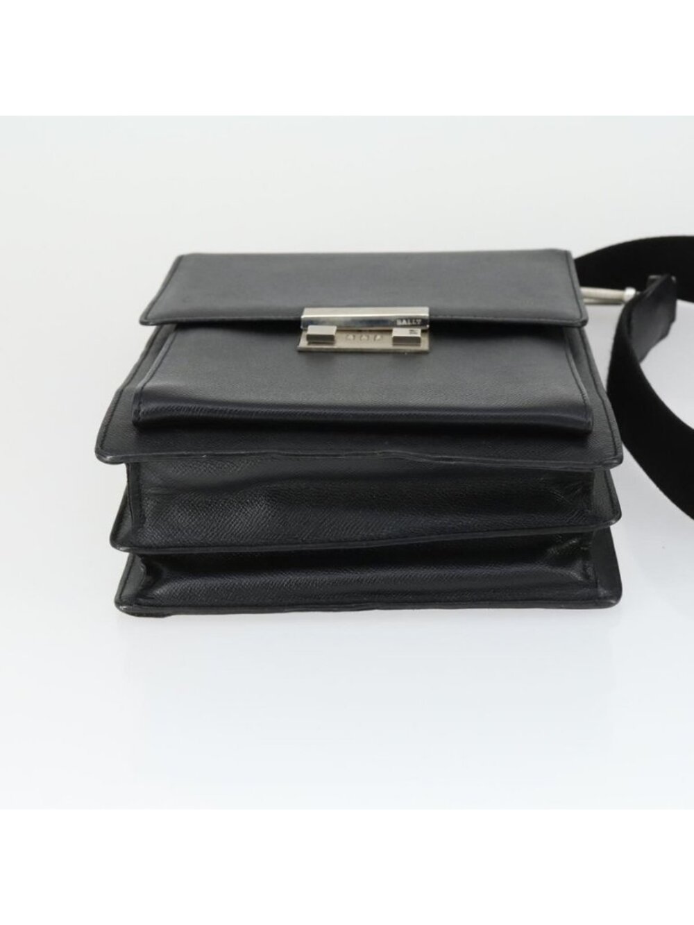 Authentic BALLY Shoulder Bag Leather Black - Picture 3 of 16